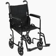 Aluminum Transport Chair 19" w/Swing-Away Footrests Used, Discounted 90%