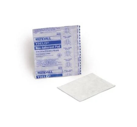 Kendall Yield Non-Adherent Pads 3" x 3", 100/Box