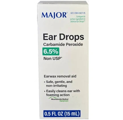 Ear Drops Carbamide Peroxide 6.5% Non-USP, 0.5 FL Oz. 1 Bottle/Box
