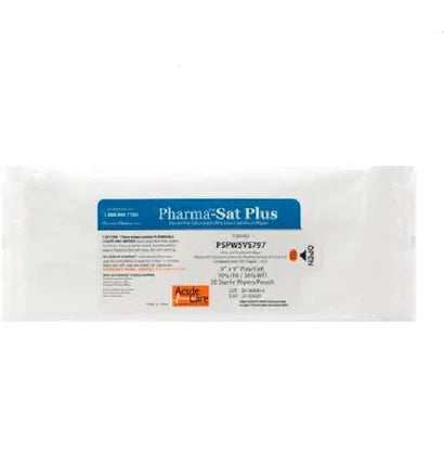 Pharma-Sat Plus Pre-Saturated Poly/Cell Wipes 70% IPA/30% WFI 9"x11" N/Sterile	, 1200/Case