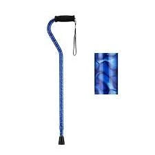 Offset Cane w/Strap, Adjustable, Assorted Colors/Designs, Each