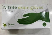 Nitrile Exam Gloves, Non Sterile Large, 250/Box