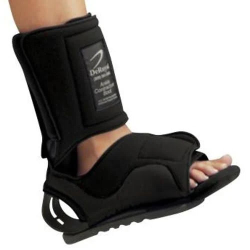Ankle Contracture Boot Vel-Foam w/Sole, Black, X-Large, 1/Ea