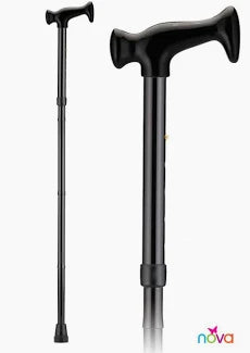 Designer Cane w/T-Grip Black, Adjustable, Each