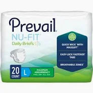 Nu-Fit Daily Briefs Large, 45" X 58", 20/Bag