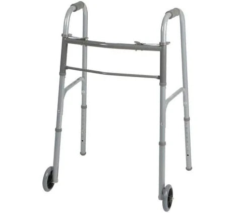 Two-Button Folding Walkers w/5" Wheels, Each