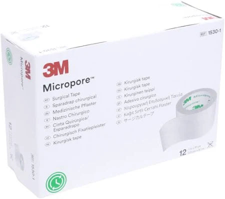 3M Micropore Surgical Tape, 1" x 10yd., 12/Box