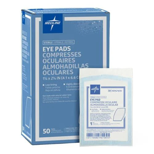 Eye Pad, Oval Gauze 1.5/8"x2.5/8", Small, Sterile, 50/Box