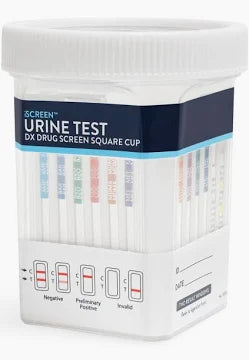 Screen Urine Test DX Drug Square, 10-Panel Cup, 25/Box