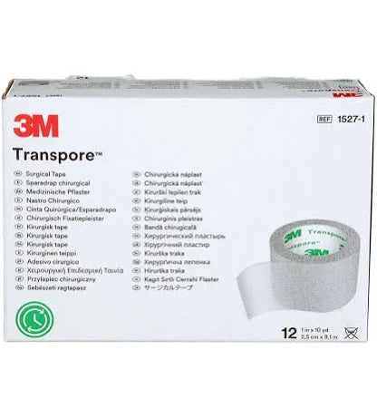 Transpore Surgical Tape 1" x 10 Yd. 12/Box