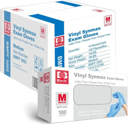 Exam Gloves, Vinyl Synmax, Medium, 1000/Case