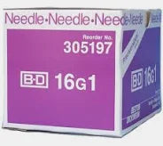 Needle 16G x 1" PrecisionGlide, Sterile, 100/Box
