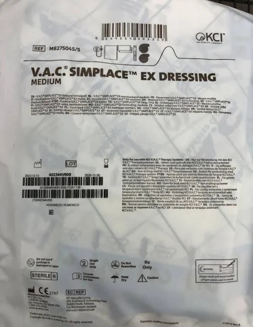 V.A.C. Simplace Ex Dressing, Medium, Sterile, 5/Box