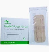 Mepilex Border Flex Lite Self-Adherent Soft Silicone Foam Dressing, 2" x 5", 5pcs/Box