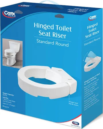 Toilet Seat Riser, Standard, Hinged, New, 1/Box