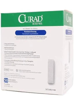 Curad  Petrolatum Dressing 1" x 8", 50 Dressings/Box