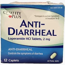 Anti-Diarrheal Loperamide HCI USP 2mg Caplets, 24/Bag