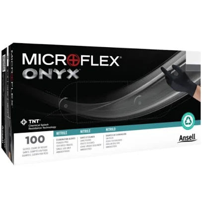 Microflex Onyx Nitrile Exam Gloves XX-Large, Black Color, 1.000/Case