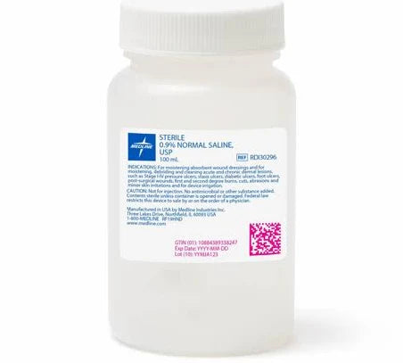 Sterile 0.9% Normal Saline, USP 100 ml Bottle	, 48/Case