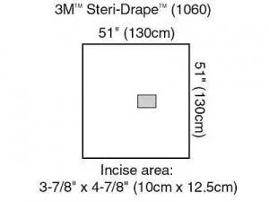 Steri-Drape Medium With Incise Film, 51" x 51", 8/Box