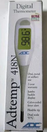 Adtemp 418N Digital Thermometer, Ultra Fast 8 Seconds, 12/Box