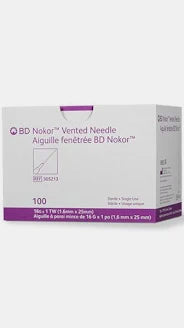 Nokor Asmix Needle, 16G x 1", 100/Box