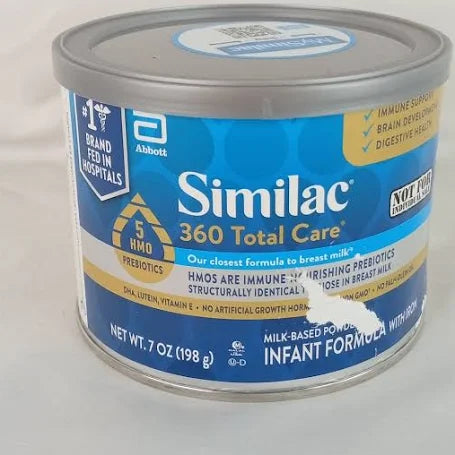 Similac 360 Total Care Infant Baby Formula w/Iron 7 oz Powder,1/Can