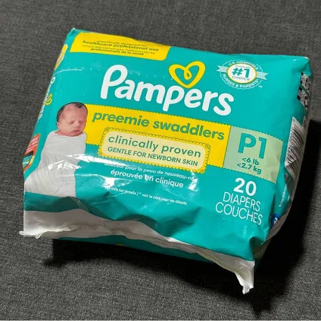 Pampers Preemie Swaddler Diapers P1, #1,  120/Case