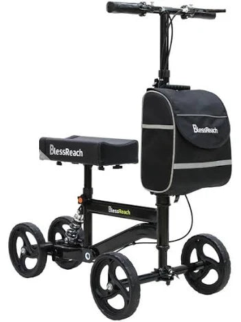 Blessreach Knee Walker Steerable Scooter Black