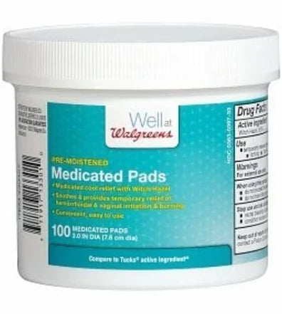 Pre-Moistened Medicated Pads, 100/Box