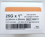 EasyPoint Safety Needle, 25 G x 1" Sterile, 50/Box