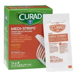 Curad Mini-Strips Reinforced Wound Closure 1/4x4  50/Box