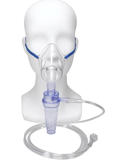 Mini-Heart Hi-Flo Continuous Nebulizer w/Adult Aerosol Mask & 7" Tubing, 25/Case