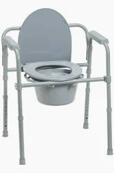 Steel Bedside Commode Chair, 1/Ea