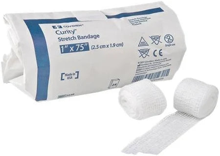 Curity Stretch Bandage, 1" x 75", Sterile, 12/Box