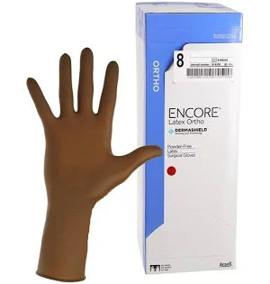 Encore Latex Ortho PF Surgical Gloves Size 8, Pair 50/Box