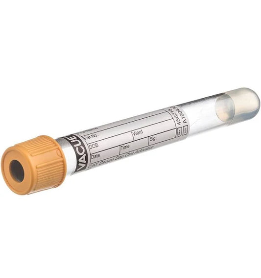 Vacuette Tube, 5mL CAT Serum Sep Clot Activator, 13 x 100 Gold Ring Cap, 1200/Case