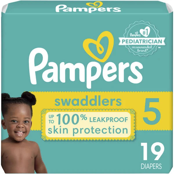 Pampers Swaddlers Size 5, 19/Bag 4 Bags/Box