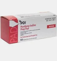 Povidone Iodine Prep Pad 10%, Medium, 100/Box