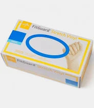 FitGuard Stretch Vinyl Powder-Free Exam Gloves, Medium, 150/Box