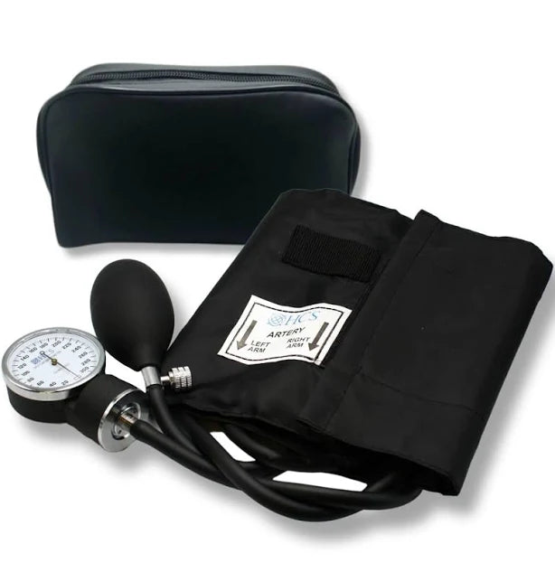 Deluxe Aneroid Sphygmomanometer, Adult, Navy, w/Zipper Pouch, 1/Box