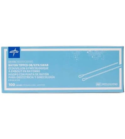 Rayon Tipped OB/GYN Swab 8", 100/Box