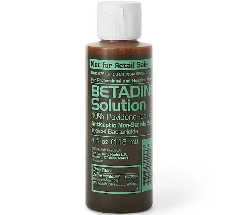 Betadine Solution 10% Povidone-Iodine Topical 4 oz. Bottle Non-Sterile, Each