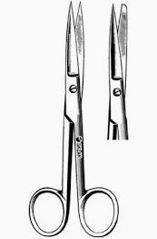 Operating Scissors, 5 1/2" Straight, Sharp/Blunt, Each