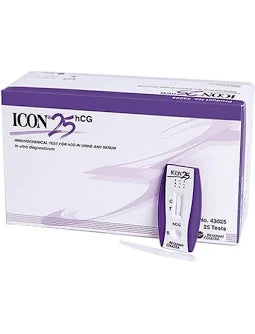 Icon 25 hCG Immunochemical Test for hCG in Urine and Serum, Expired/Discounted, 25 Test/Box