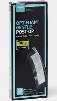 Optifoam Gentle Post-Op AG, With Smart Stretch, 4" x 12", 10/Box