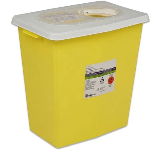 SharpSafety Chemotherapy/Sharps Container w/Lid, 18 Gallon, 1 Set