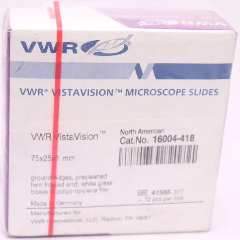 VistaVision Microscope Slides 75x25x1 mm, 72/Box