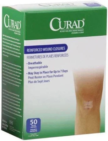 Curad Reinforced Wound Closures, 1/2 x 4", 50/Box