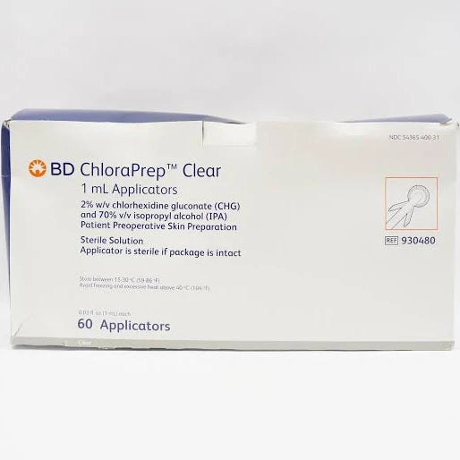 BD ChloraPrep 1mL 70% Isopropyl Alcohol, 60/Box